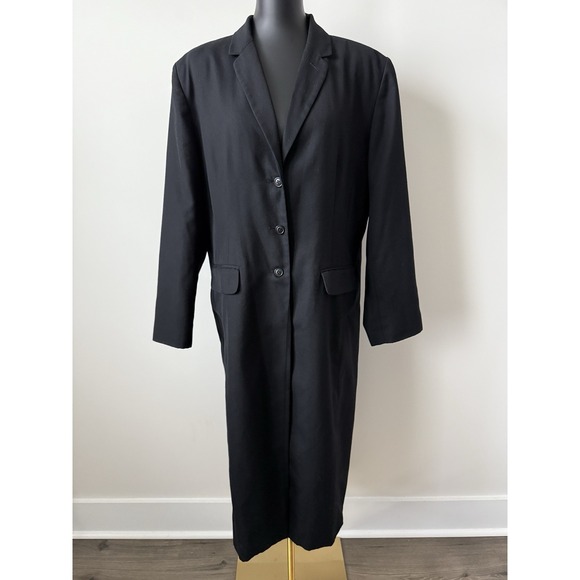 Venezia Jackets & Blazers - Venezia Women's Size 20 Black Wool Blend Overcoat Plus EUC